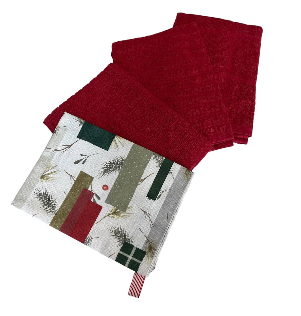 Tris Asciughini spugna+ asciughino cotone Natale  Carillon
