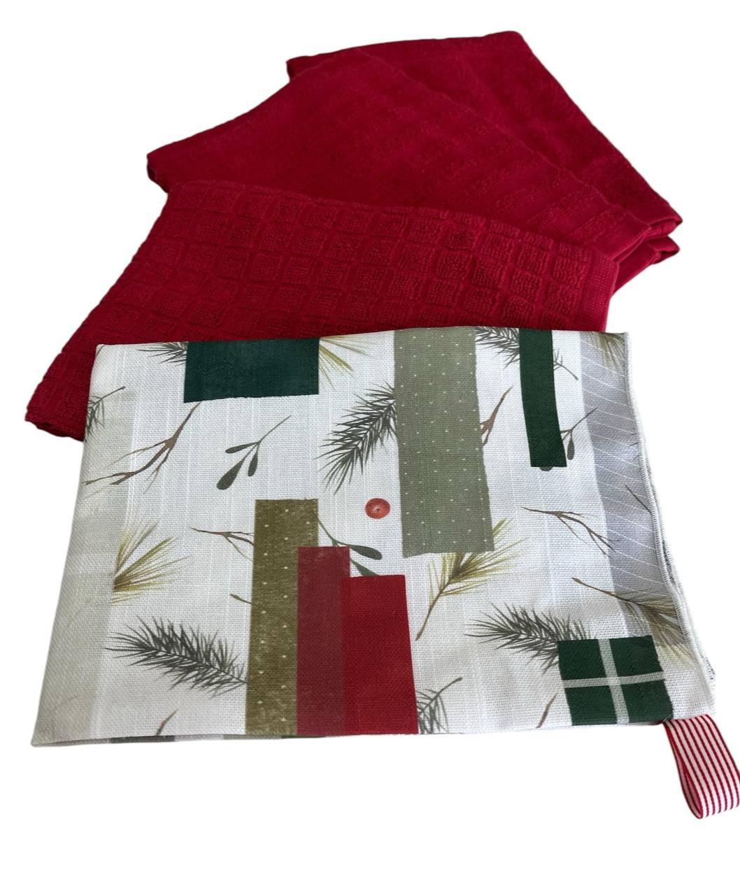 Tris Asciughini spugna+ asciughino cotone Natale  Carillon