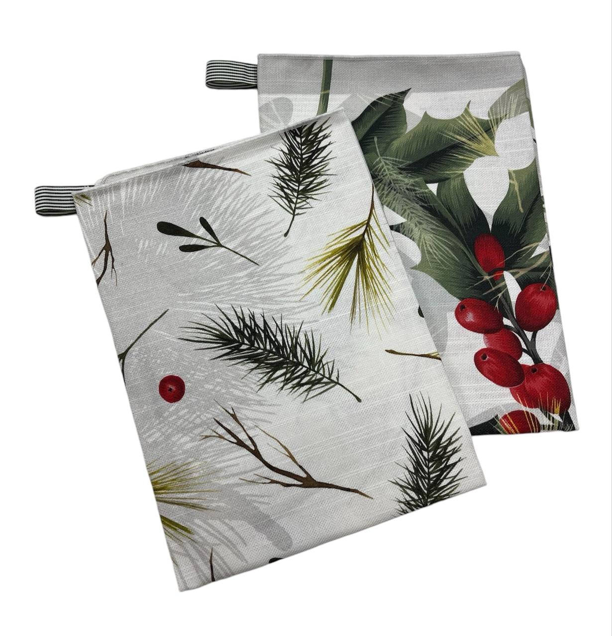 Set 2 Strofinacci in cotone Natale Carillon
