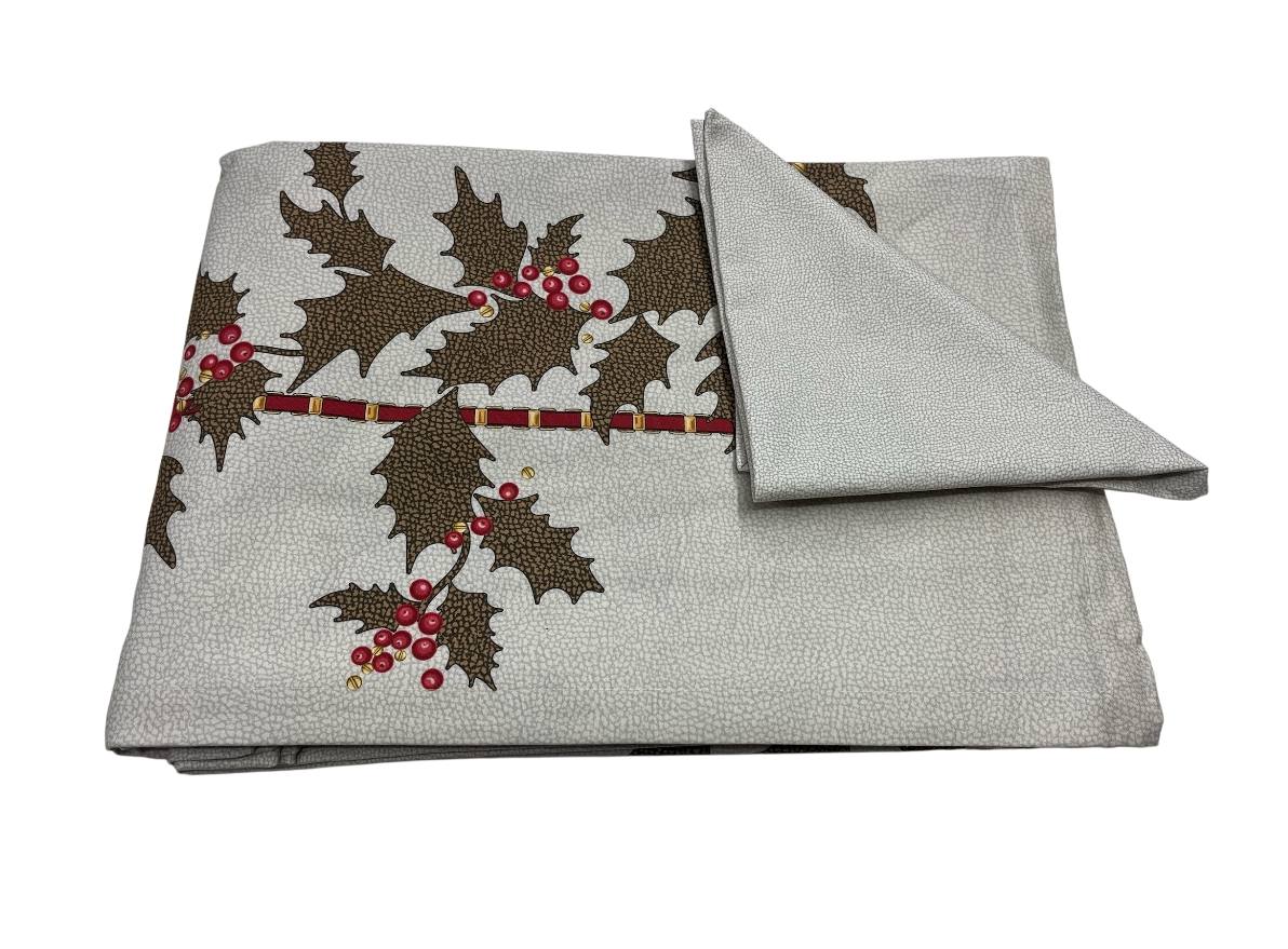 Tovaglia da tavola x 12 con tovaglioli Natale Holly