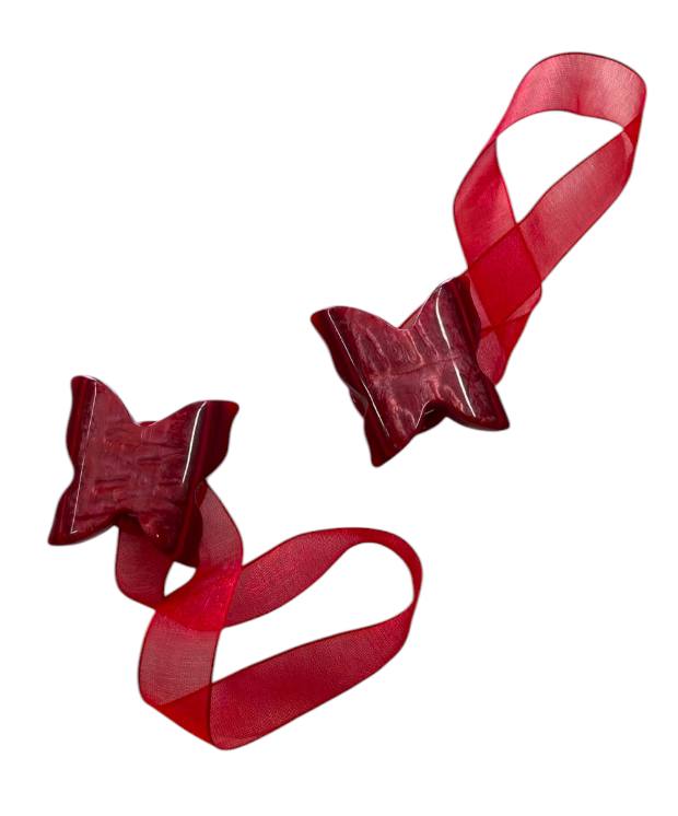 Coppia calamite per tende in madreperla farfalle piccole