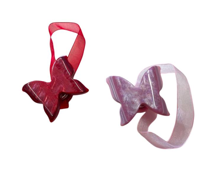 Coppia calamite per tende in madreperla farfalle grandi