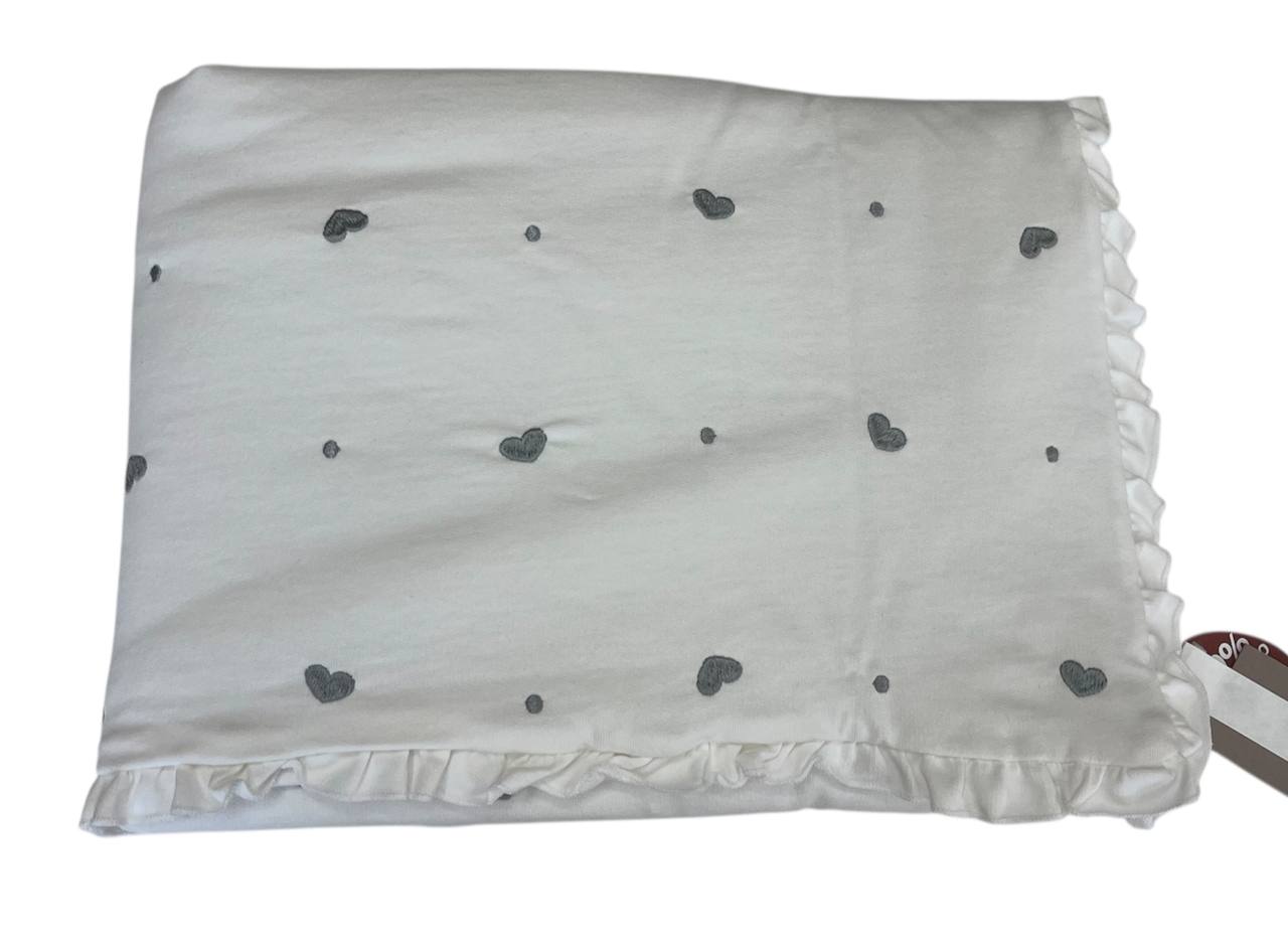 Trapuntino Carrozzina Baby 66x86 cm Cuoricini grigio