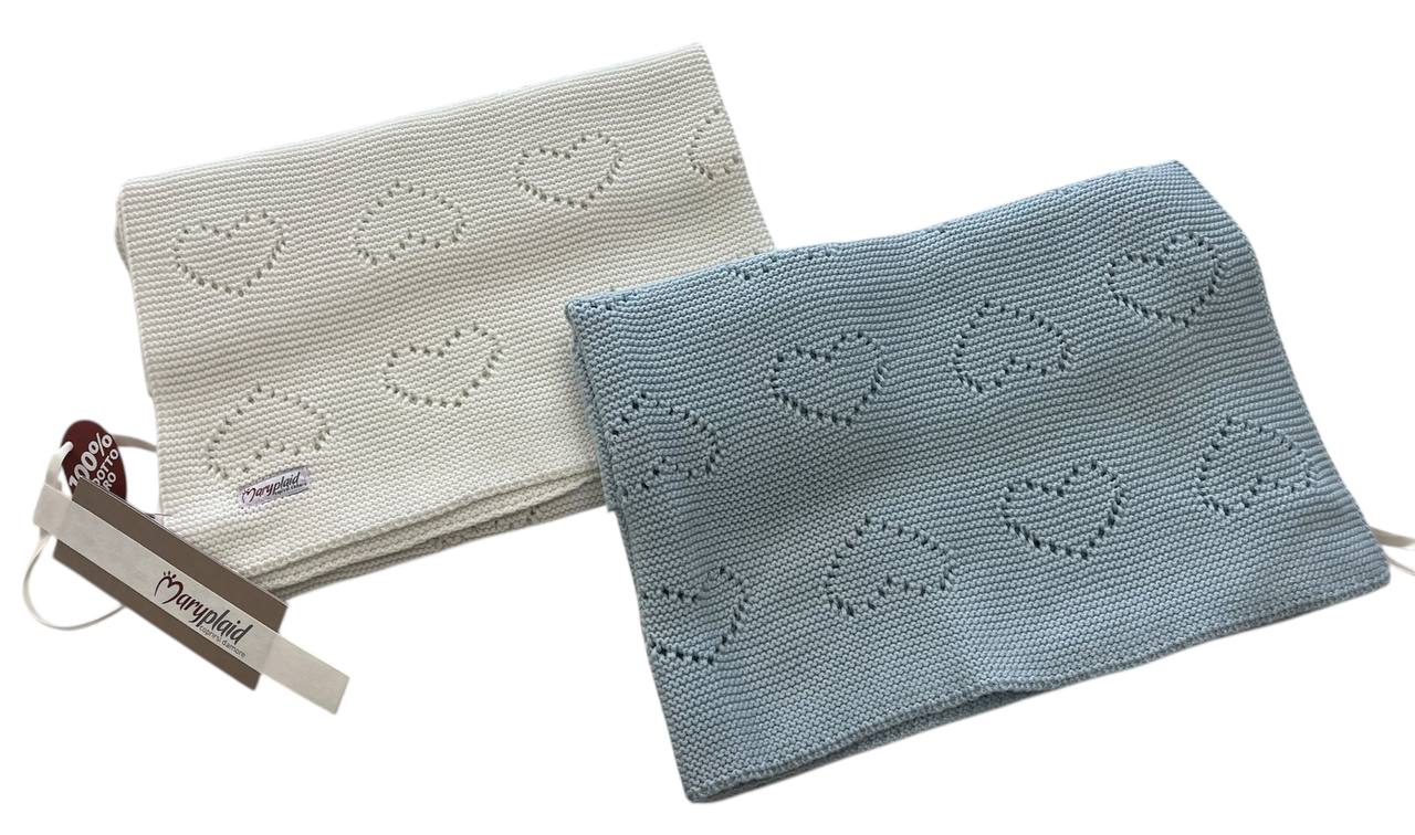 Coperta Carrozzina Baby Cuoricini 66x86 cm
