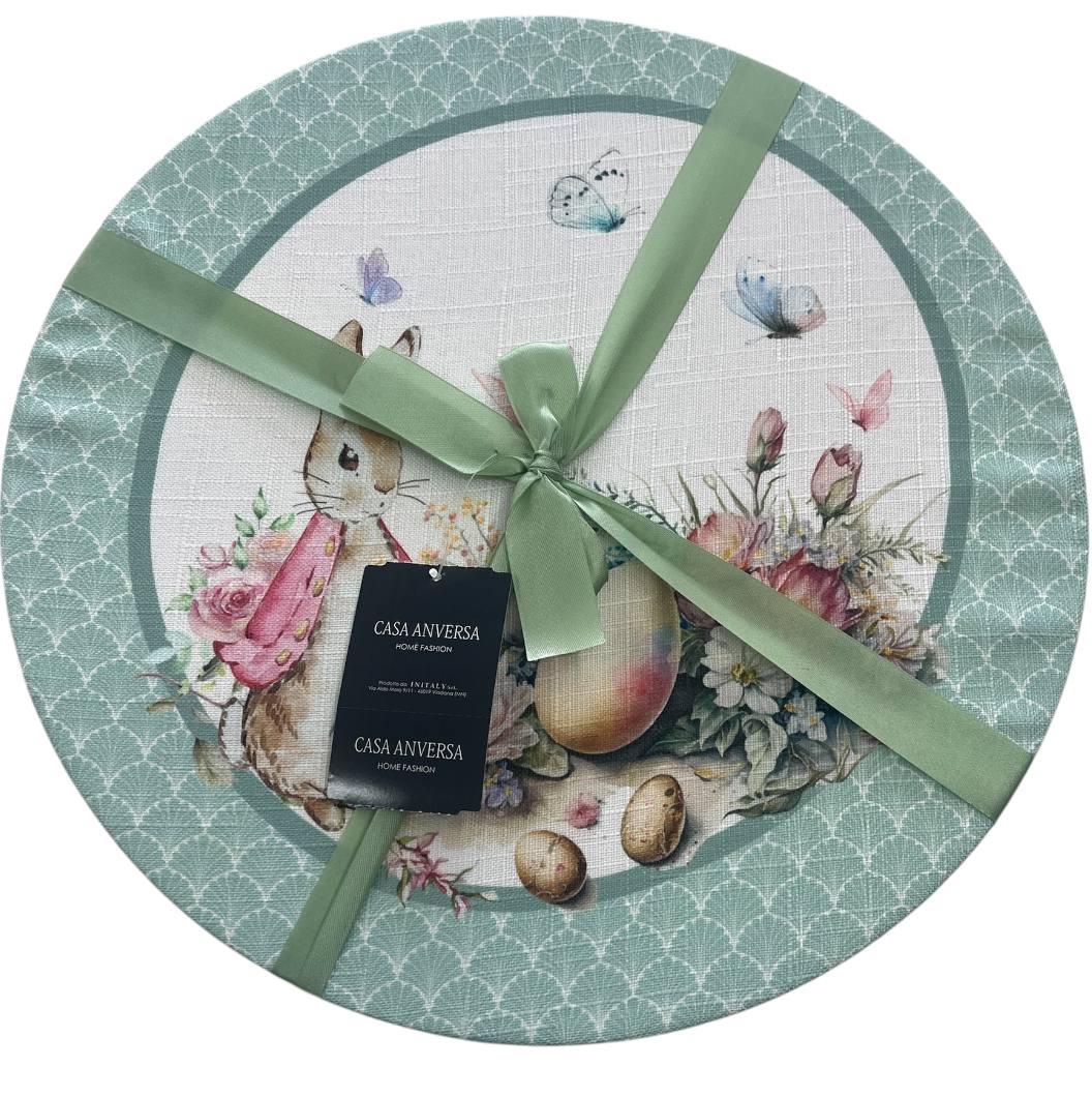 Set 2 sottopiatti Pasqua Easter Eggs acqua