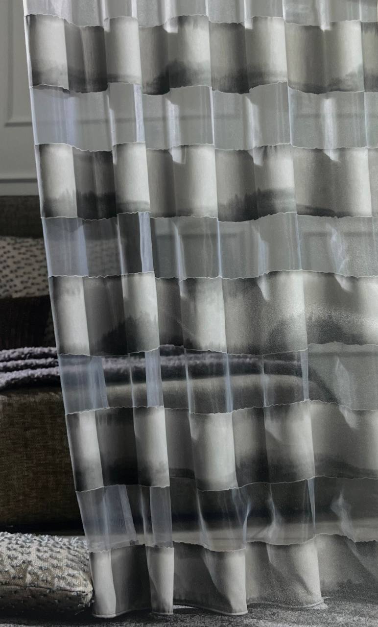Taglio Tessuto per tenda devorèh a righe orizzontali Artù grigio