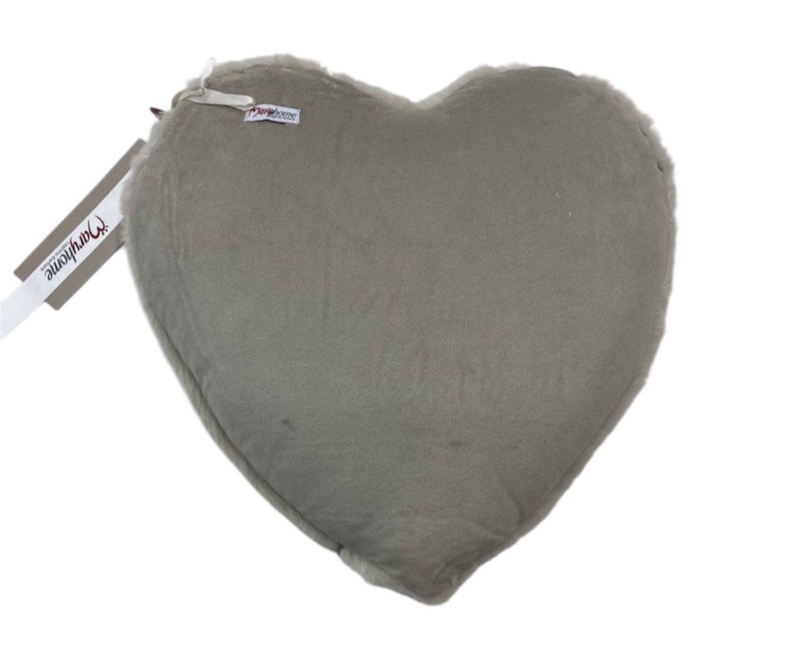 Cuscino a cuore 40x40cm in eco pelliccia bordeaux / corda