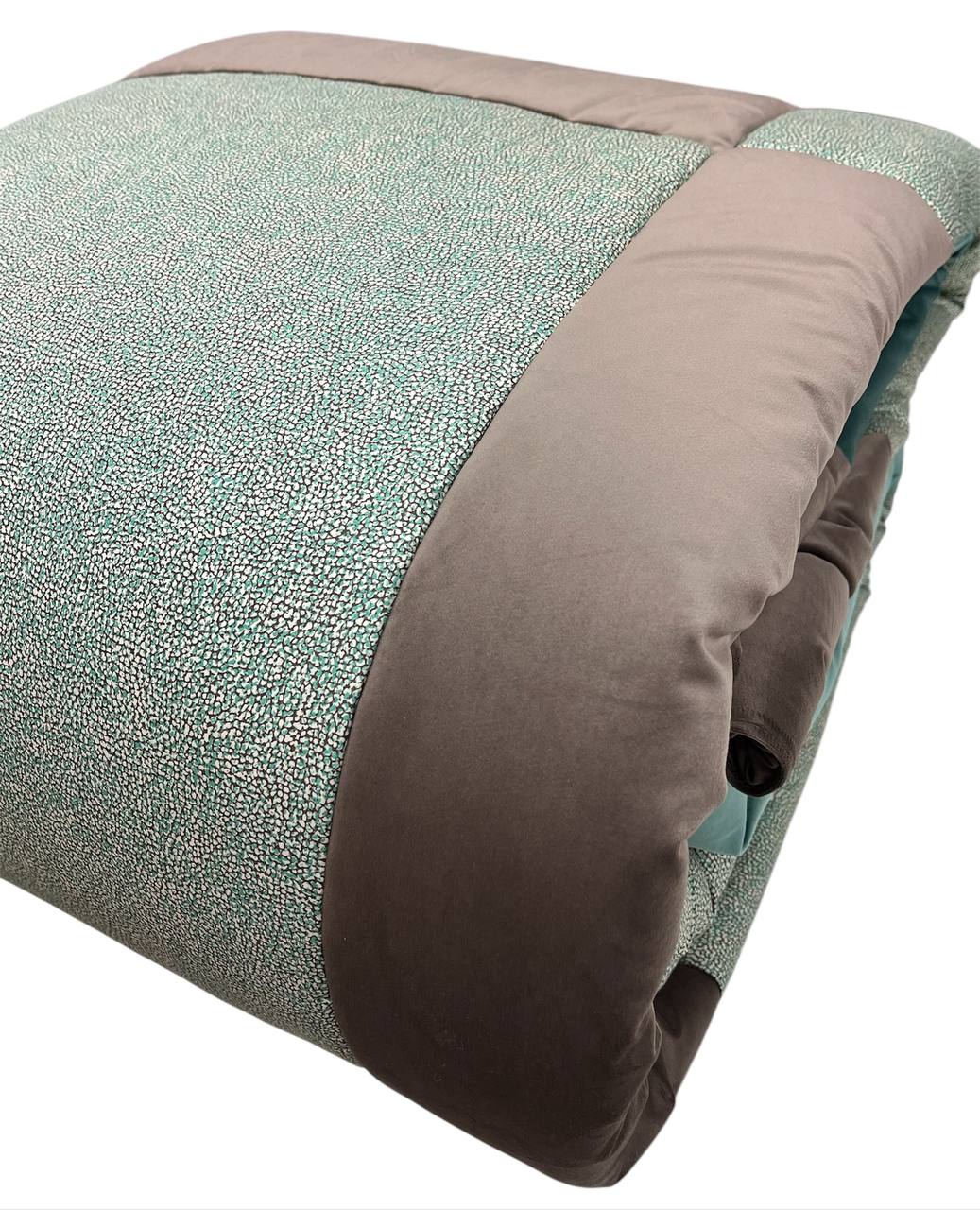 Trapunta invernale Matrimoniale Patchwork Raso e Velluto Giada