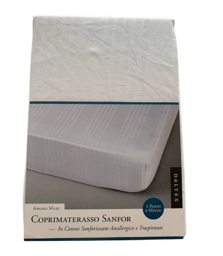 Coprimaterasso Sanfor 1 piazza e mezza in cotone con angoli