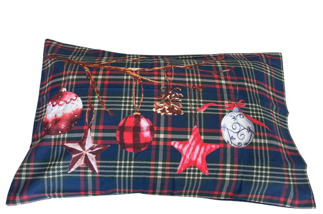Coppia (2) federe cotone Natale 50x80cm