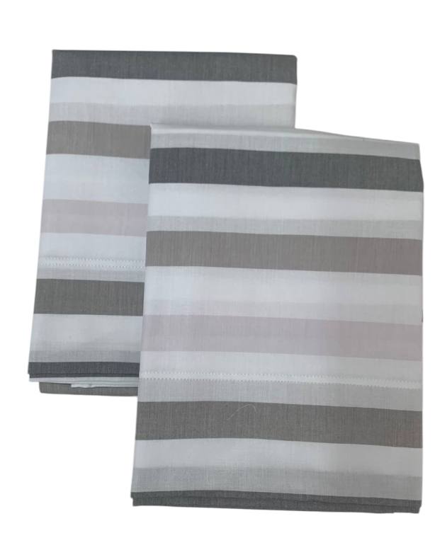 Coppia federe tinto in filo percalle 50x80cm Olaf Stripe  Multicolor