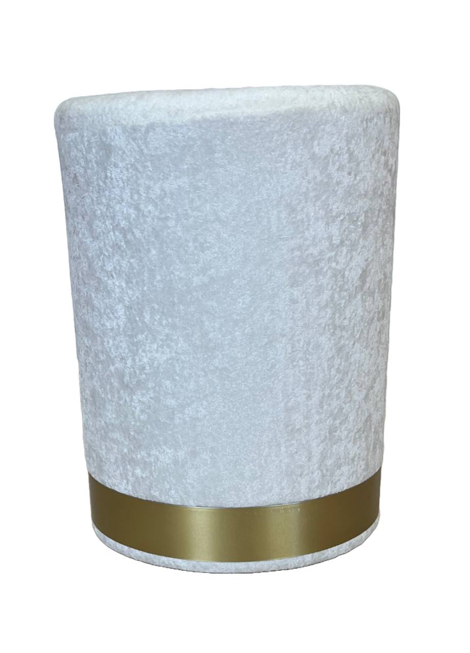Pouf cilindro in velluto Lusso