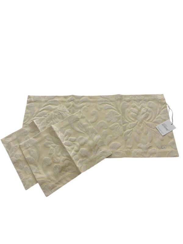 Tris centrini 3 pezzi Damasco Beige