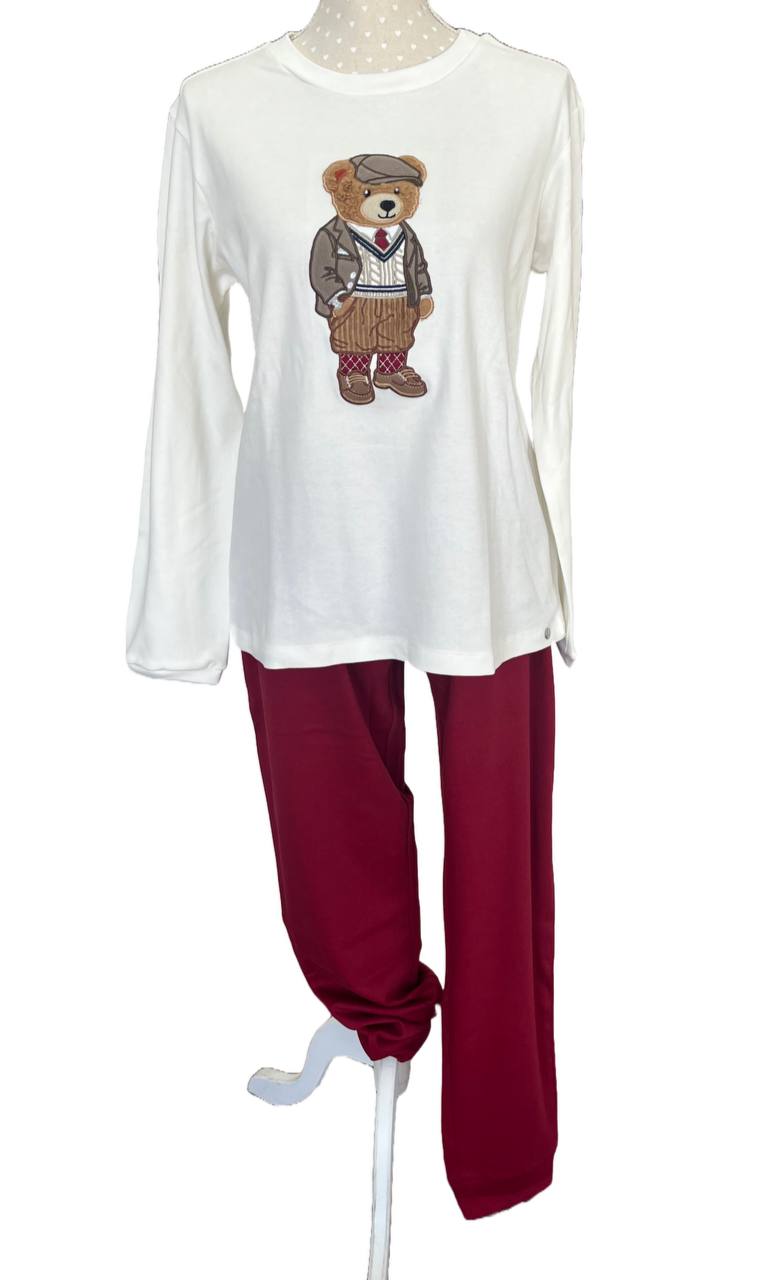 Pigiama donna in caldo cotone orso