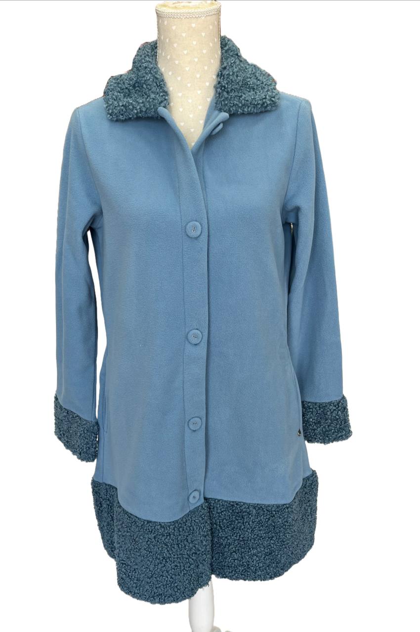 Vestaglia donna in pile azzurra
