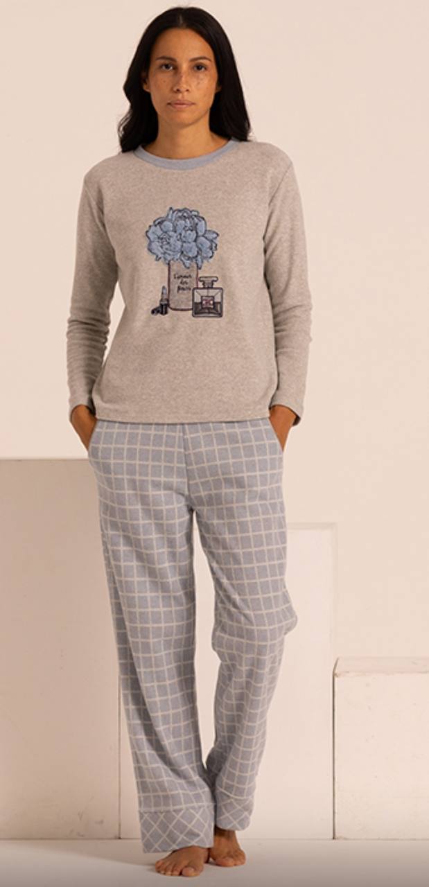 Pigiama donna in caldo cotone punto milano