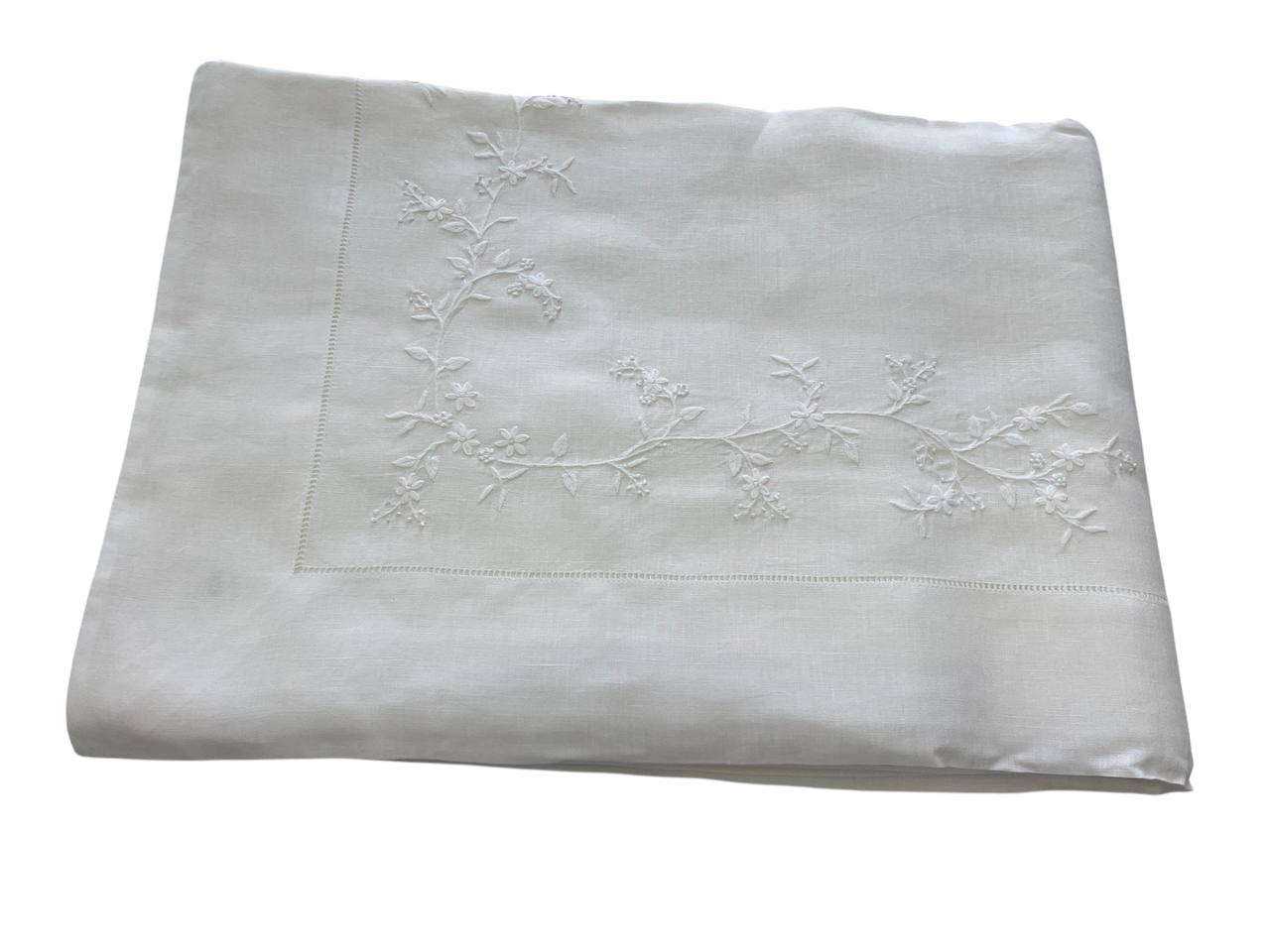 Completo Lenzuola matrimoniale Ricamo Bianco Art 7794