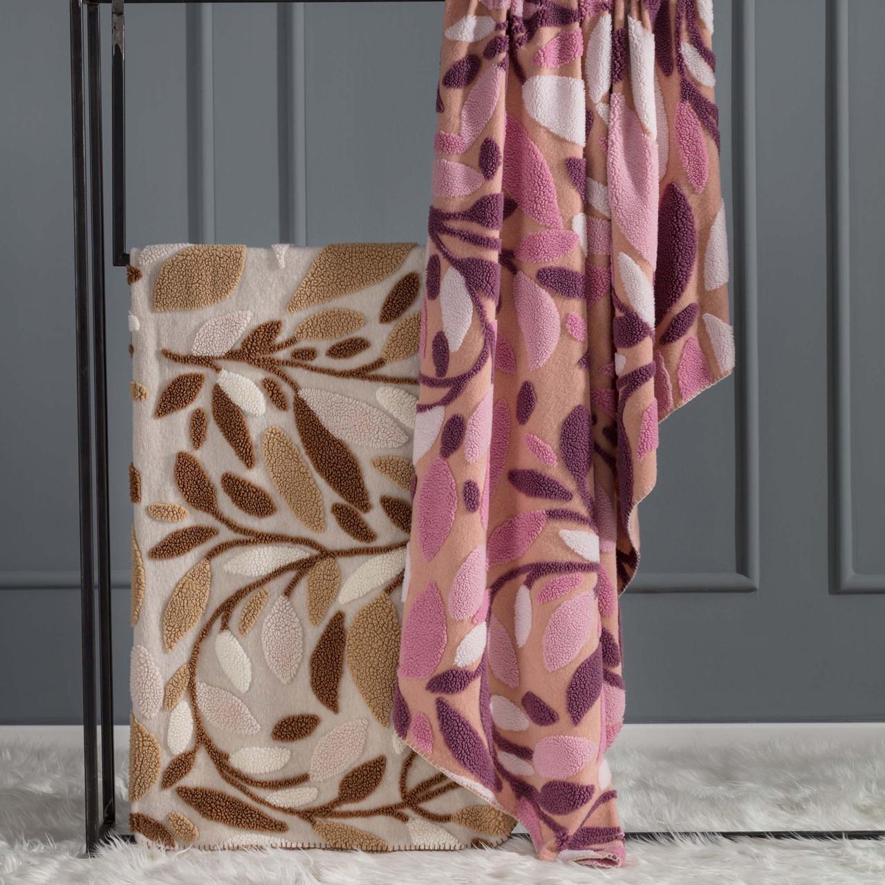 Plaid in pile Jacquard Chenille beige sabbia