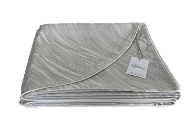Coperta + coppia cuscini arredo Horizon Latte Lurex