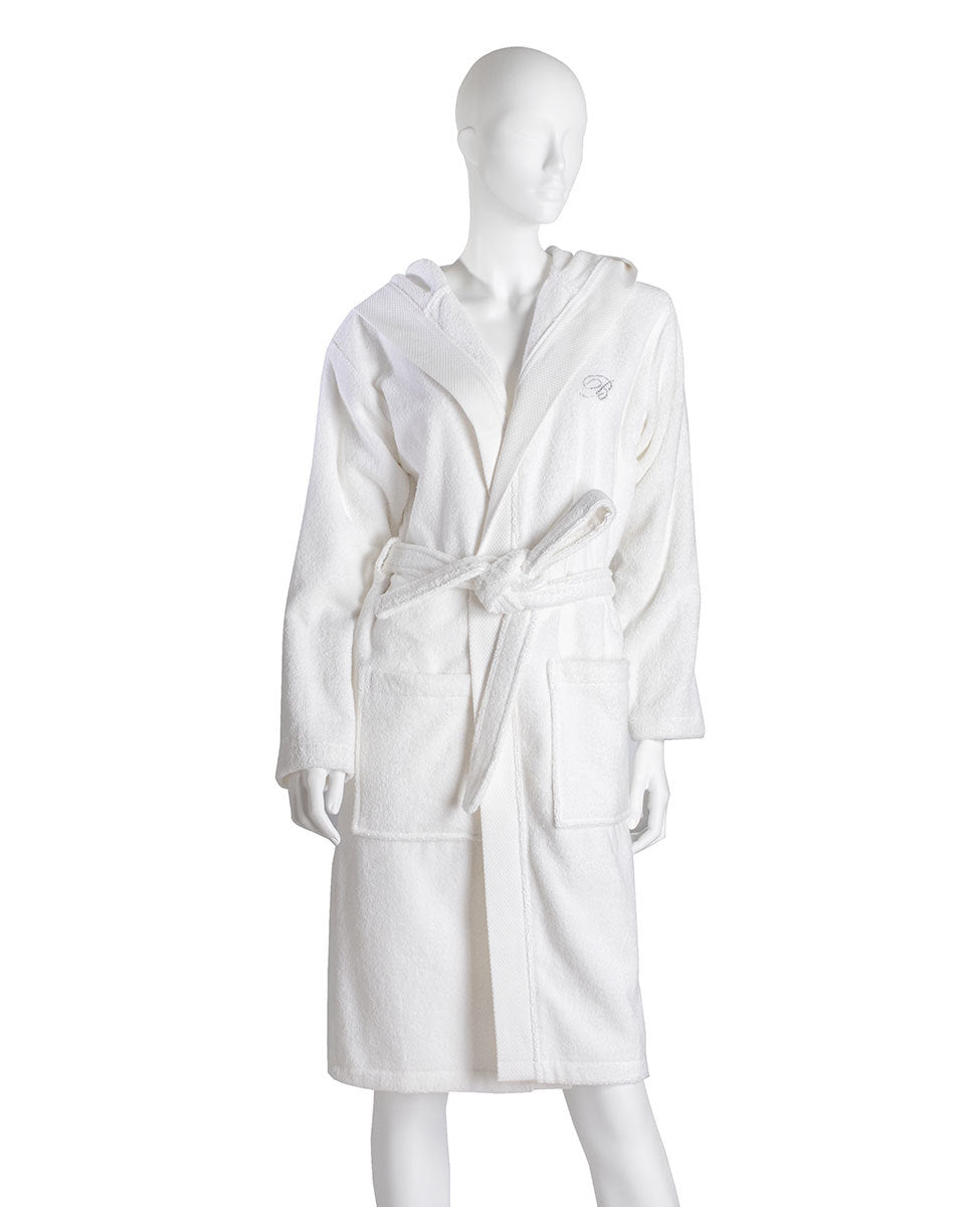 Accappatoio con cappuccio Benessere bianco