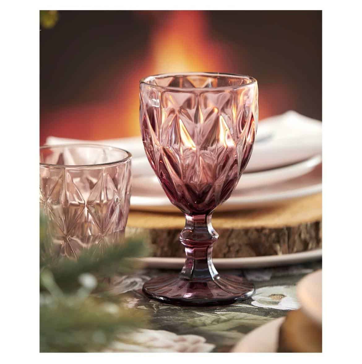 Set bicchieri in pasta di vetro art. Murano colore Rosa