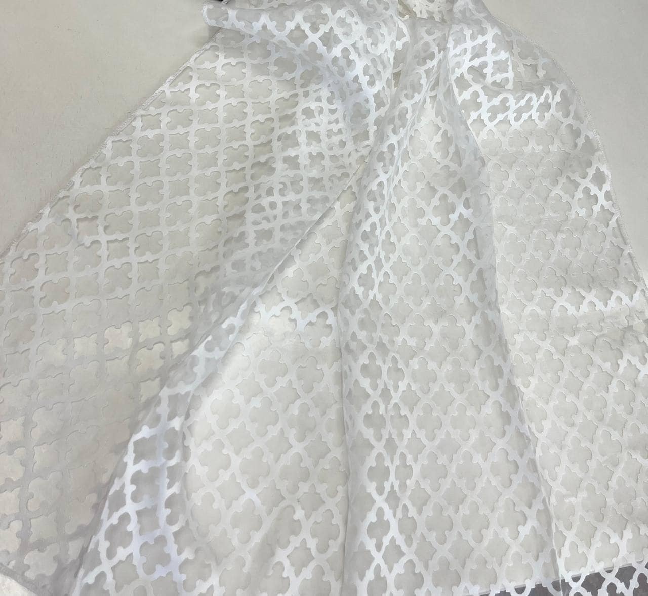 Tessuto tendaggio 400x300cm devorè bianco