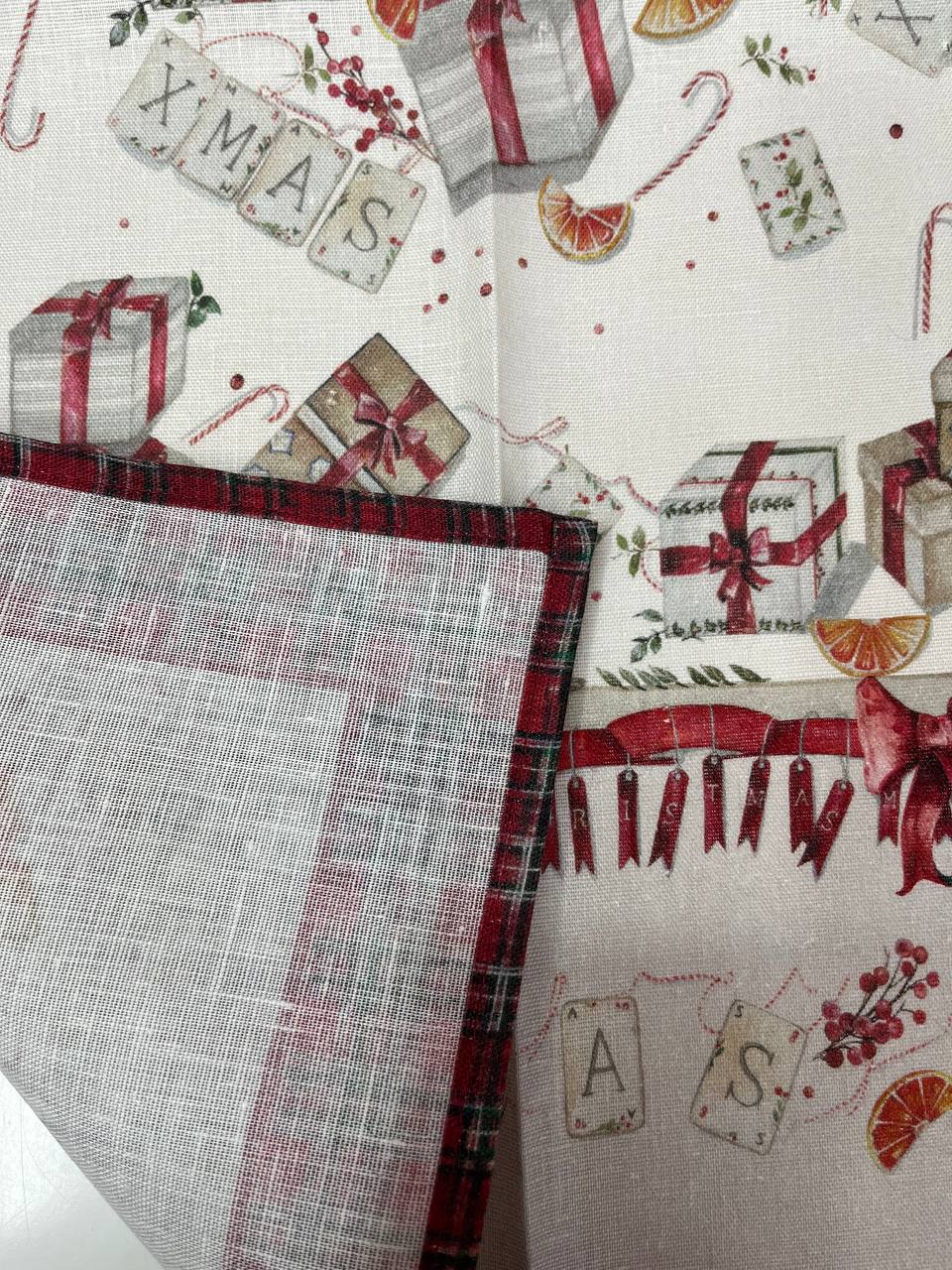 Strofinaccio 50x70cm  Natale Festa rosso