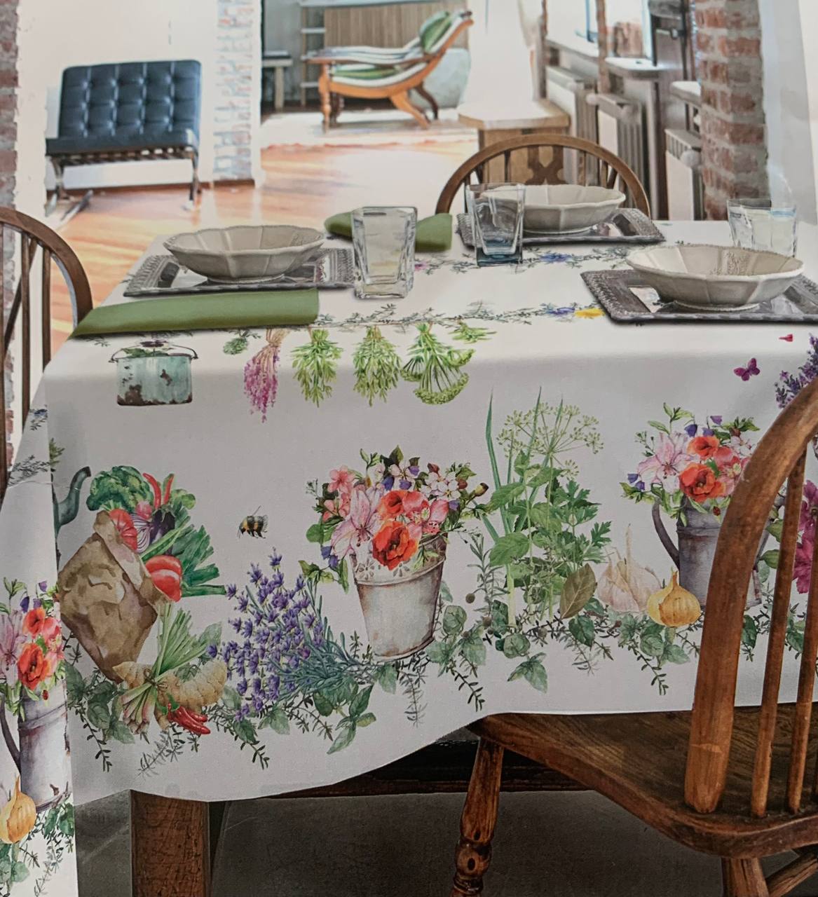 Tovaglia Provence per 12 / 18 posti stampa fiori