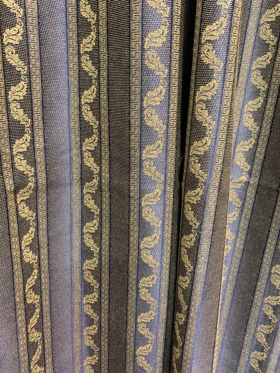 Tessuto arredamento 400x330cm mod. fasce colore blu/oro