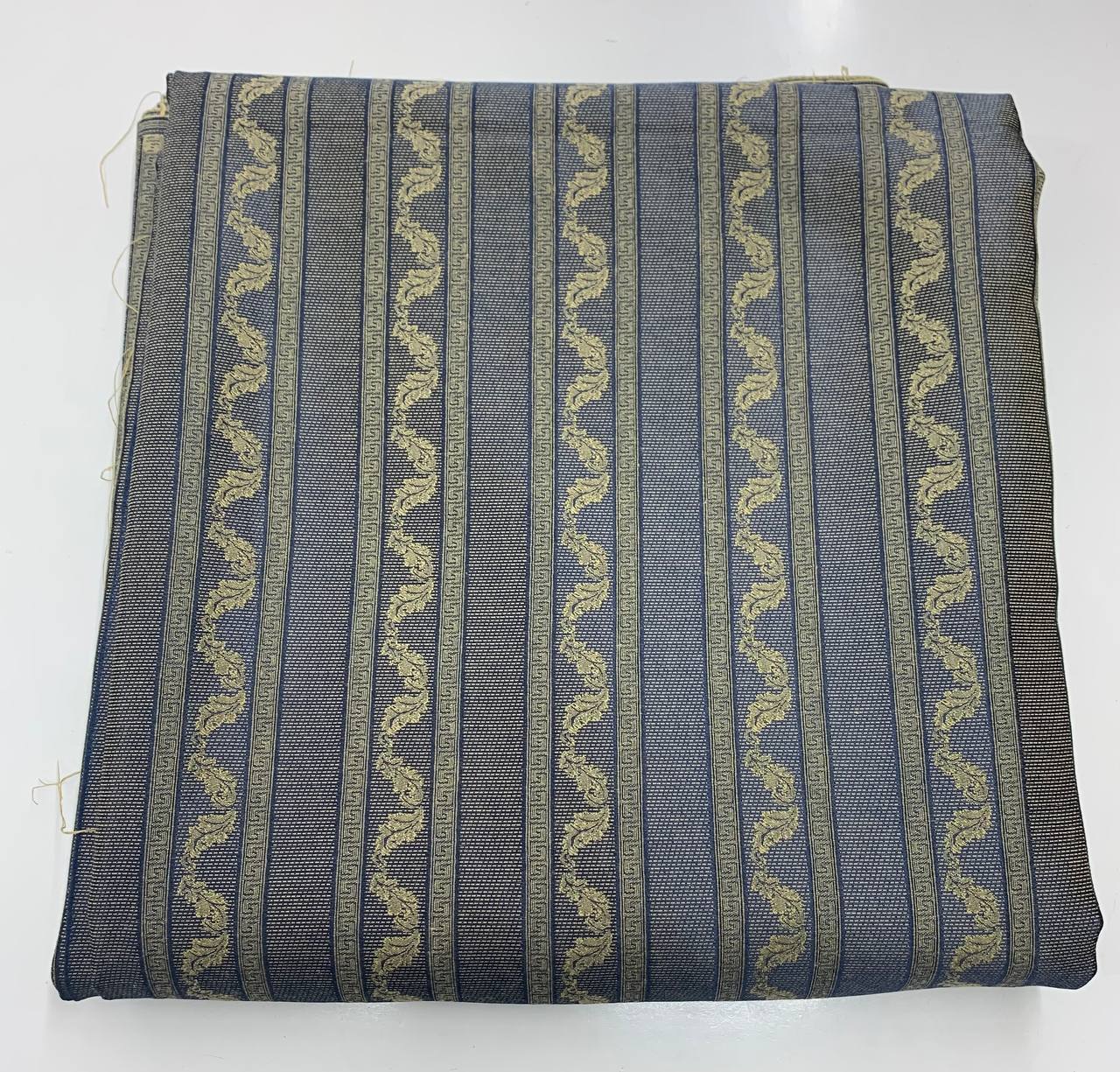 Tessuto arredamento 400x330cm mod. fasce colore blu/oro