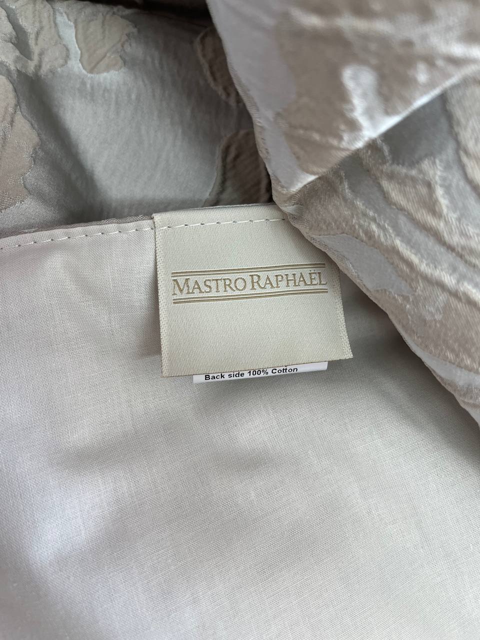 Trapuntino Matrimoniale + coppia cuscini arredo Palais Dorus Damasco beige grigio