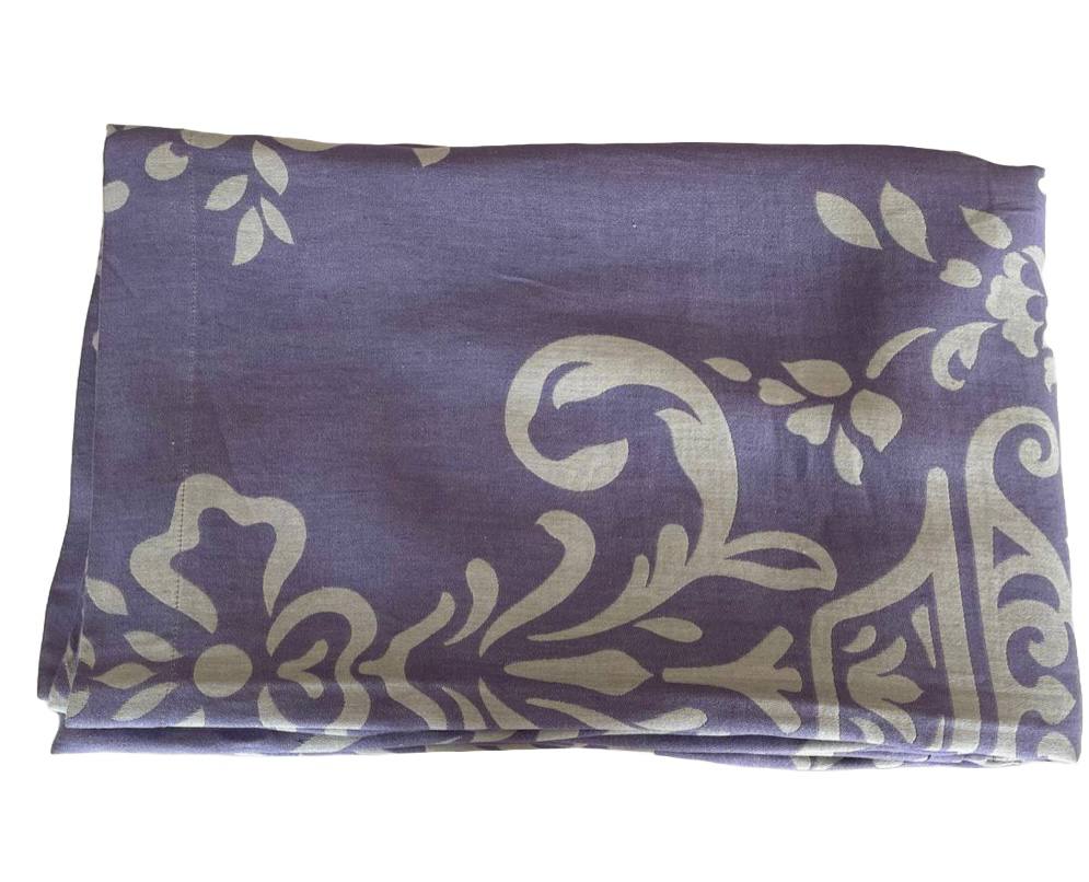 Copriletto matrimoniale damasco double face viola, grigio