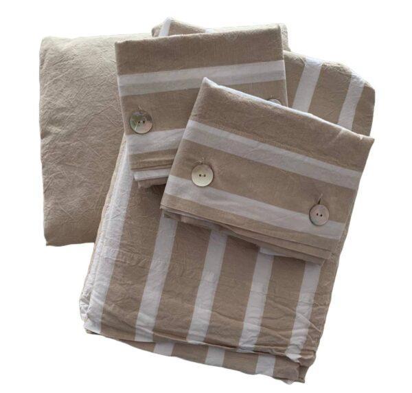 Completo lenzuola No Stiro Riga Lipari 100% cotone