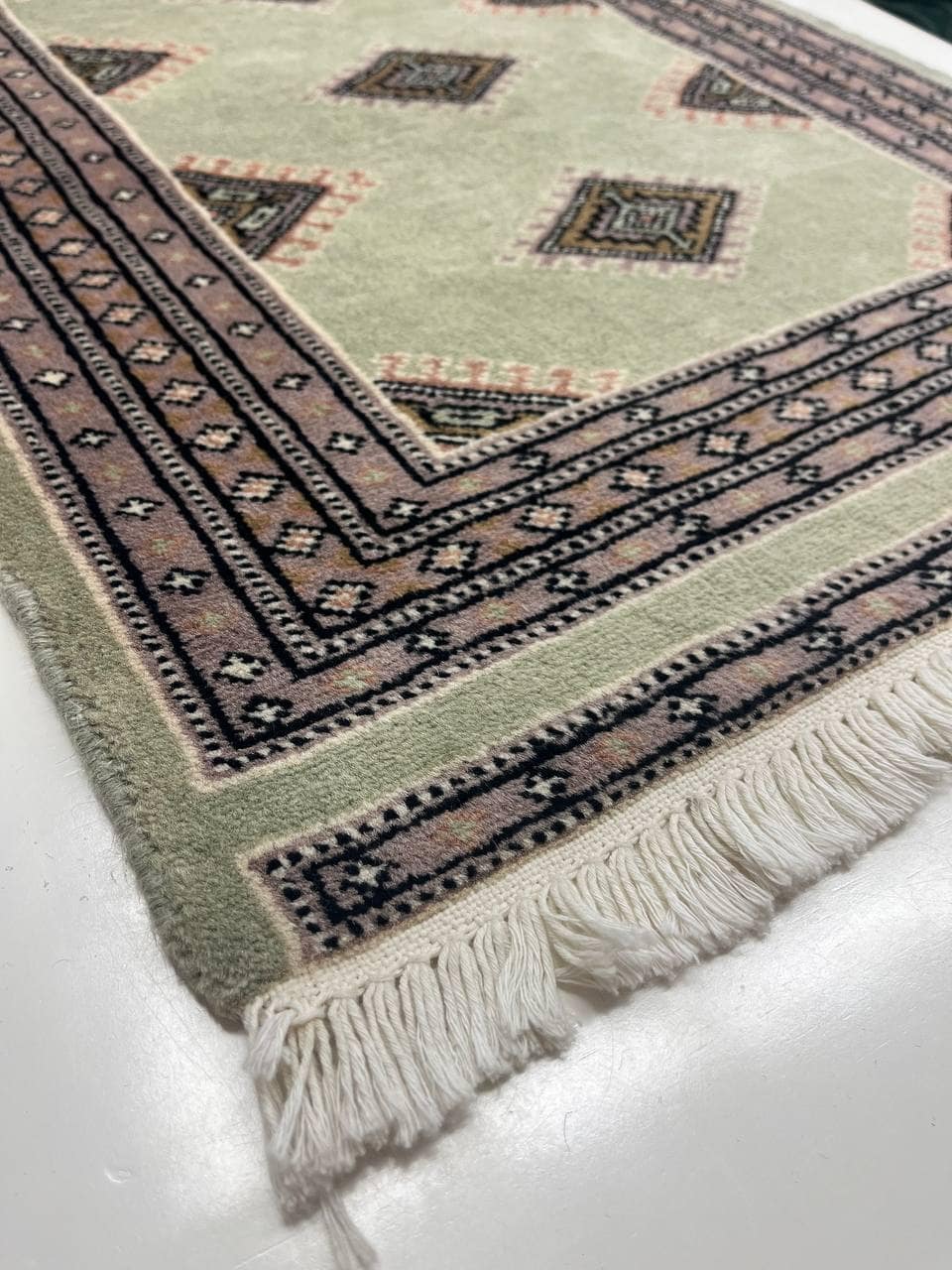 Coppia Tappeti Orientale Bukhara 102x52cm verde