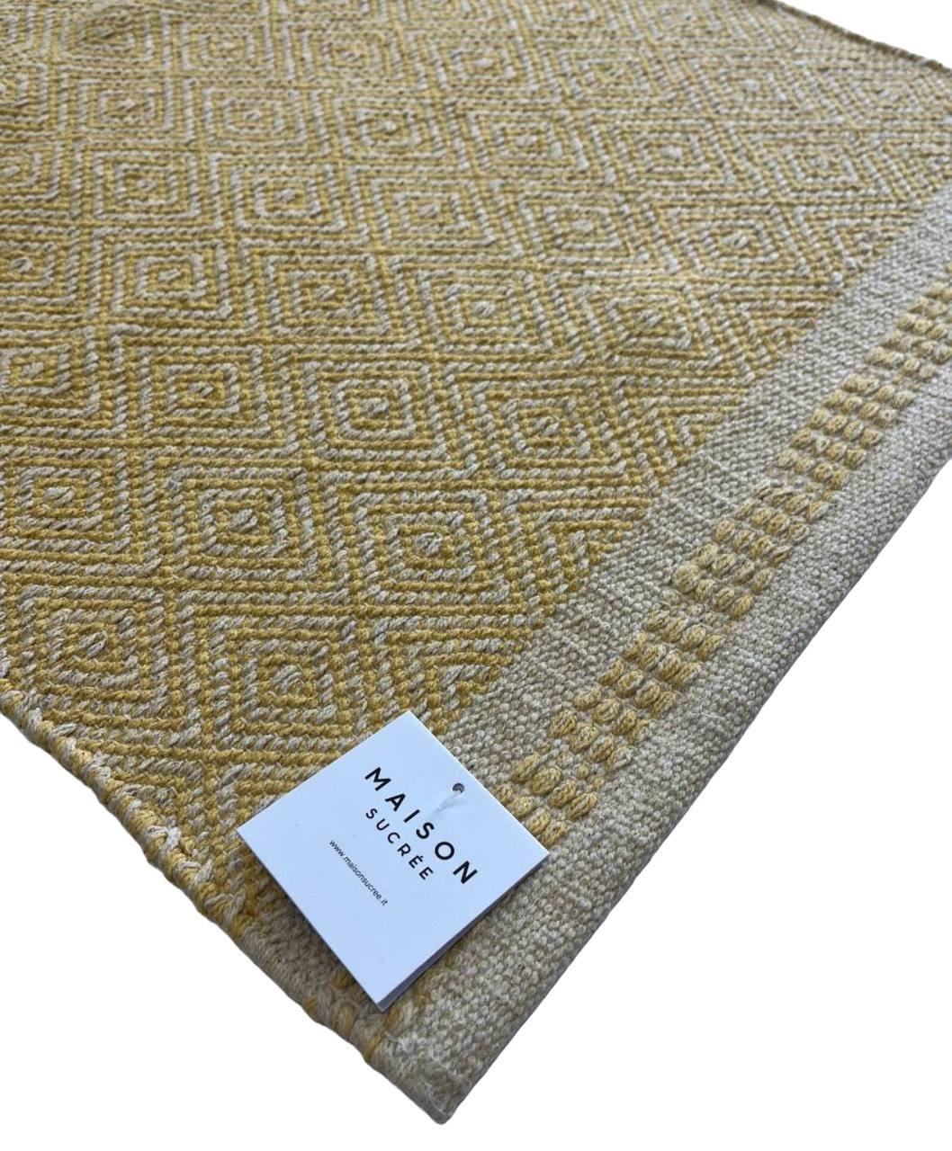 Tappeto Rombi in cotone con fondo antiscivolo