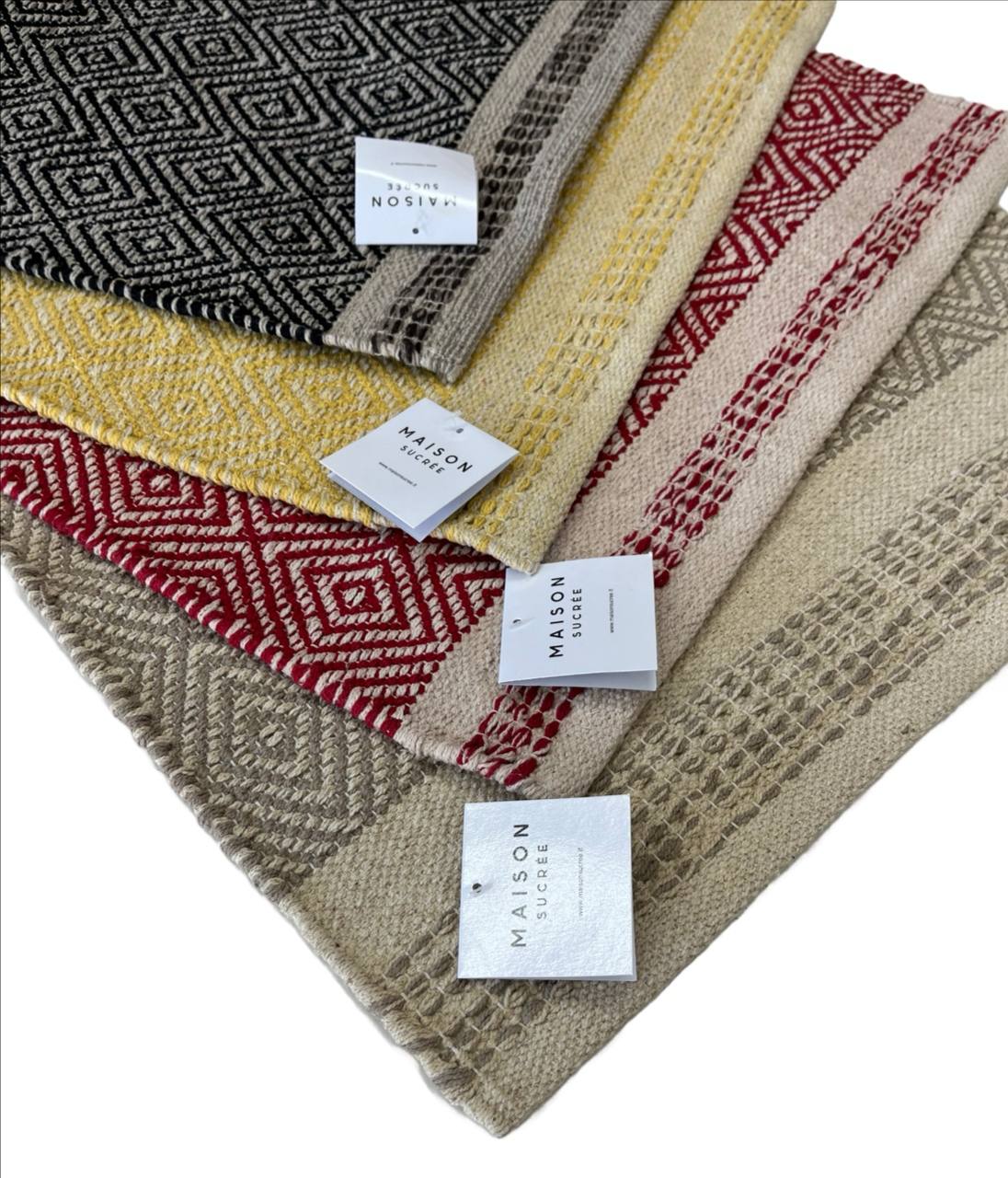 Tappeto Rombi in cotone con fondo antiscivolo