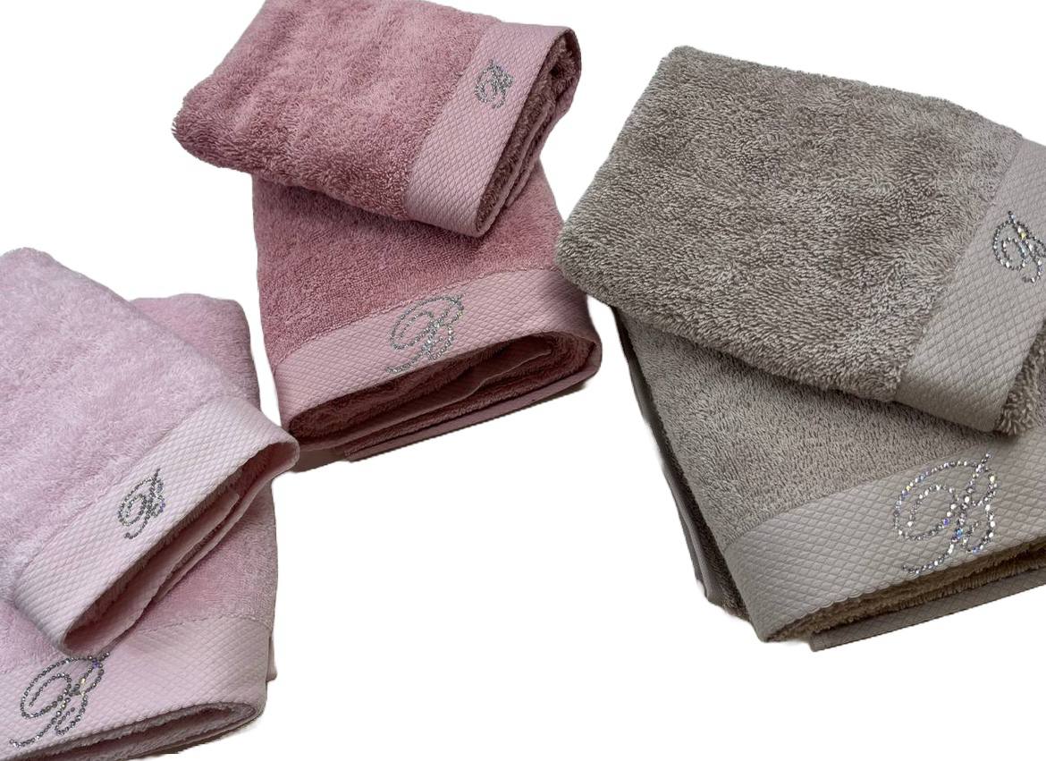 Set spugna 3 coppie Benessere con logo in strass