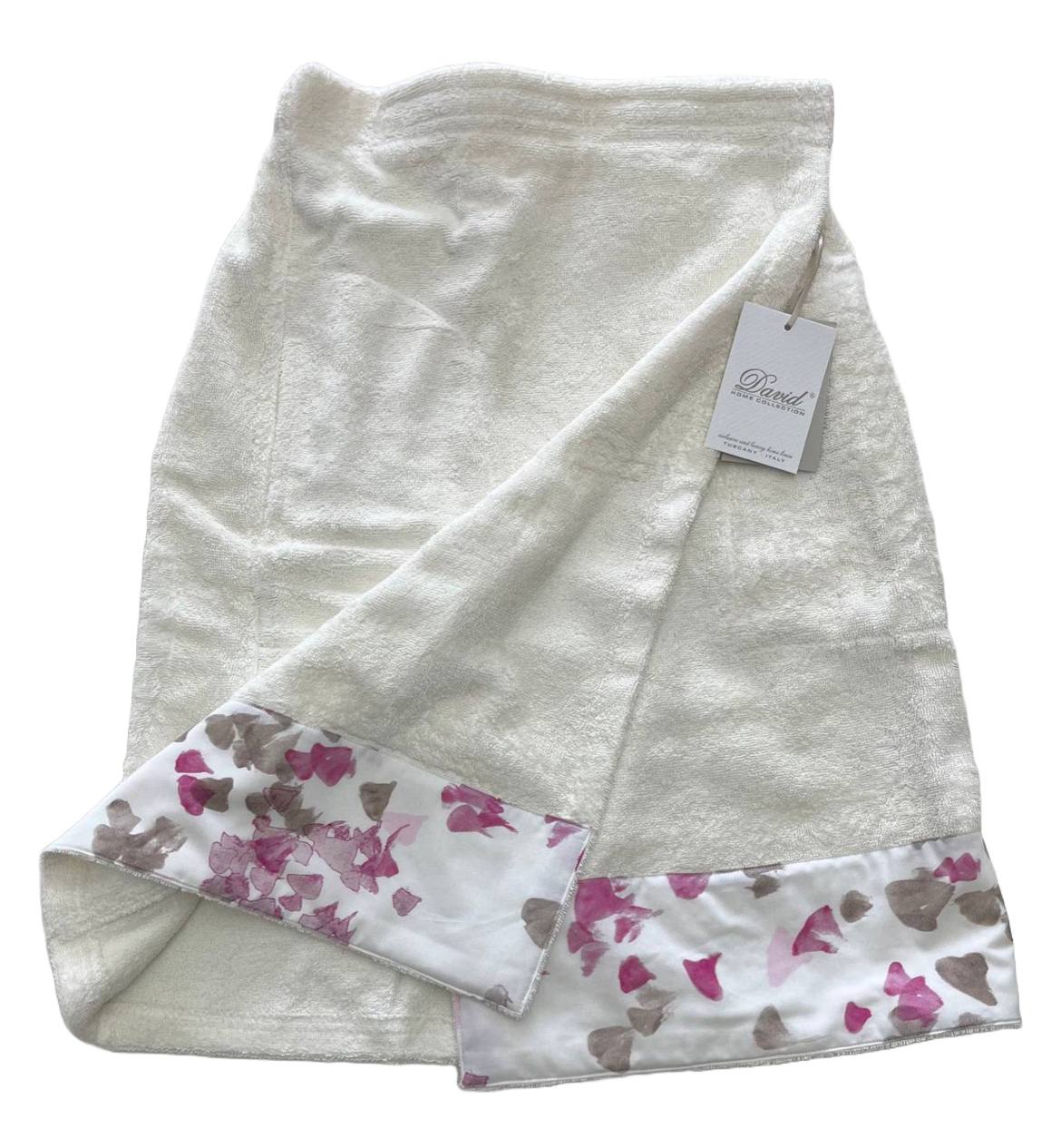 Pareo in spugna Rebecca rosa/ latte