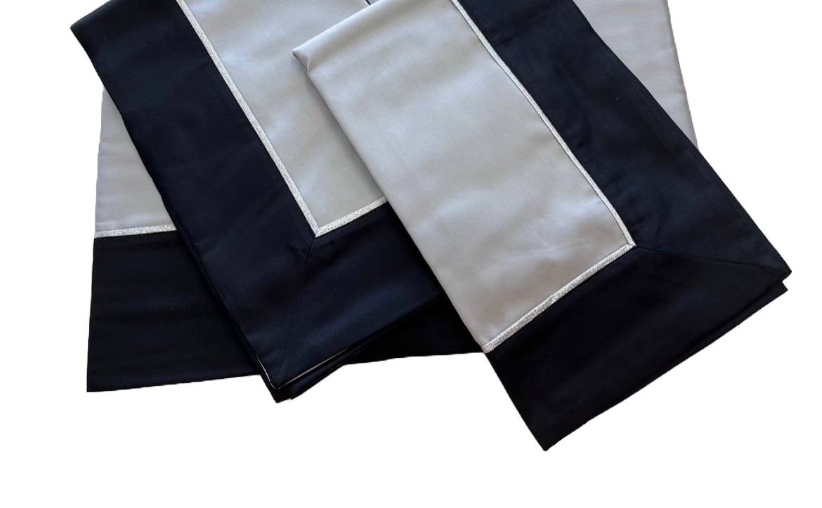 Coordinato letto Coperta+ completo lenzuola+ coppia cuscini arredo Tokio Nero