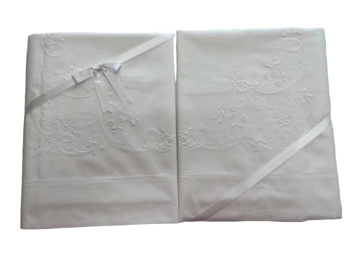 Completo lenzuola matrimoniale in cotone Art. 293 bianco