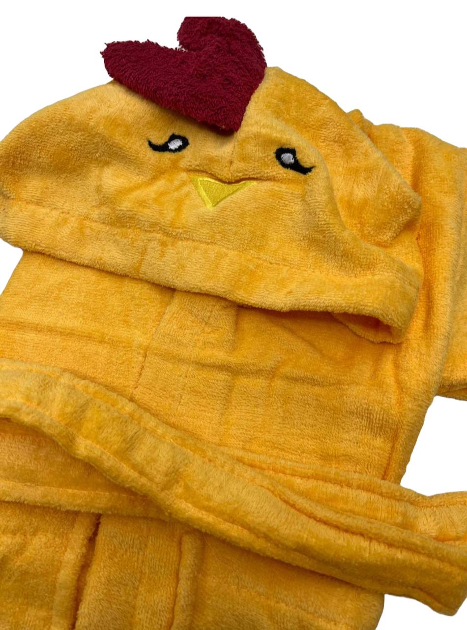 Accappatoio in spugna Baby Animals Chick giallo