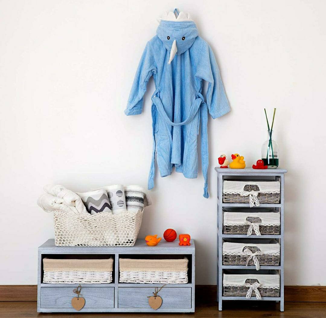 Accappatoio Spugna Baby Animals Shark azzurro