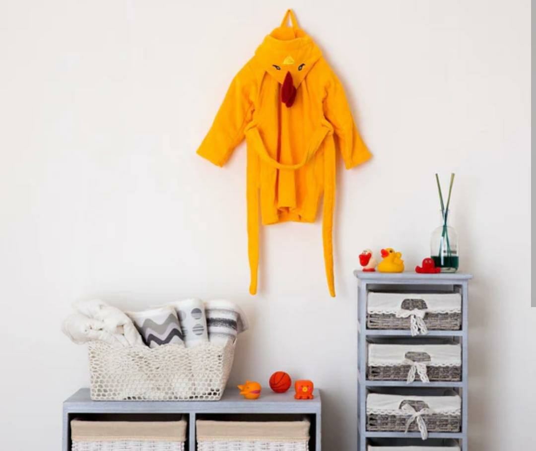Accappatoio in spugna Baby Animals Chick giallo