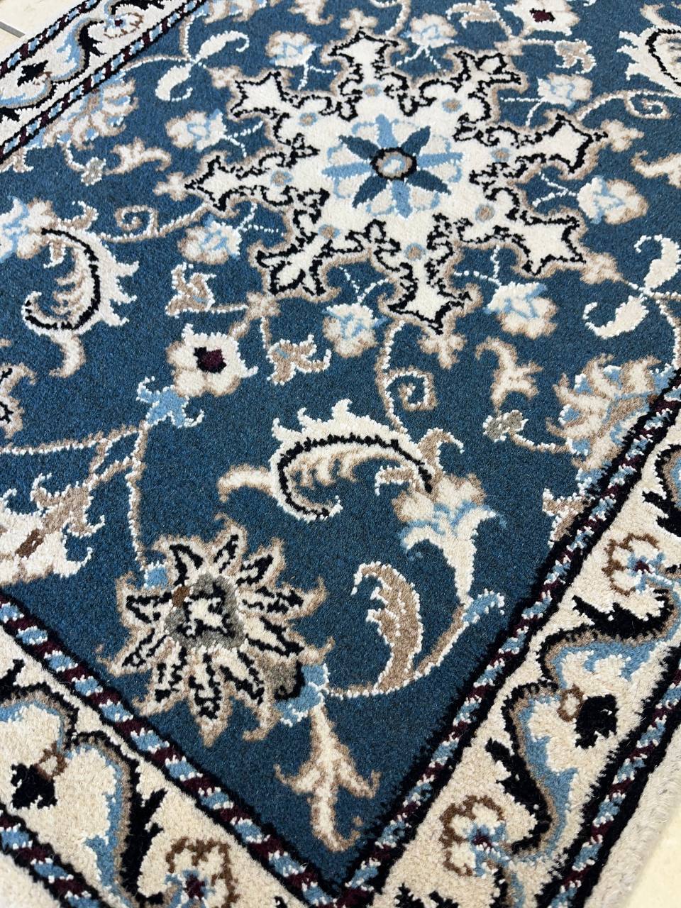 Coppia Tappeti orientali Nain 60x90cm Blu