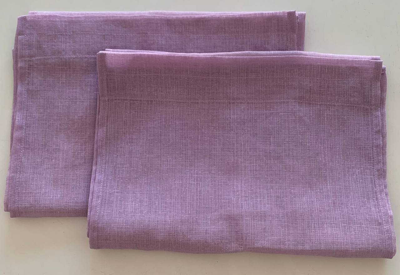 Coppia tendine a vetro rete lilla 35x115cm