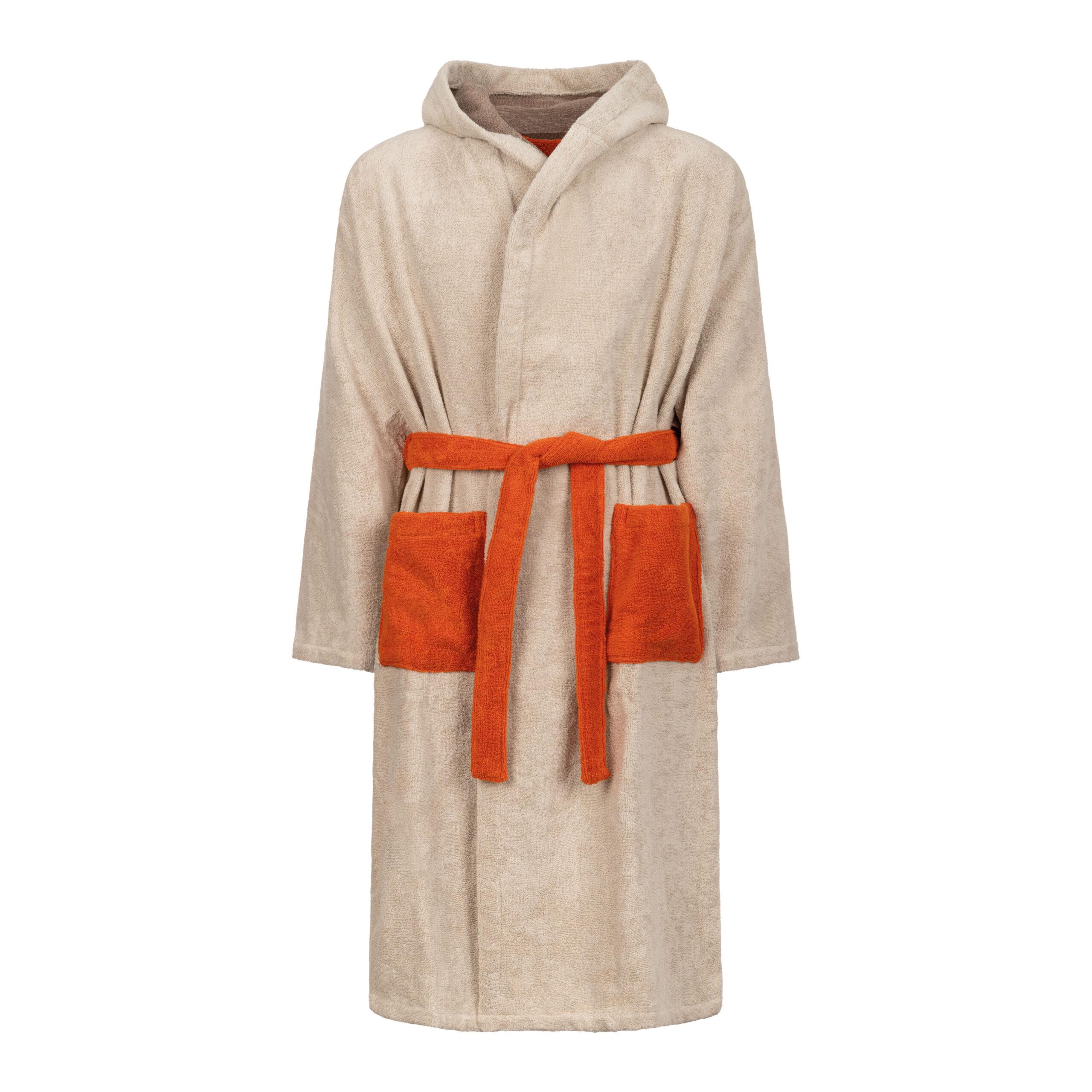 accappatoio Pop in spugna perla/ rosso